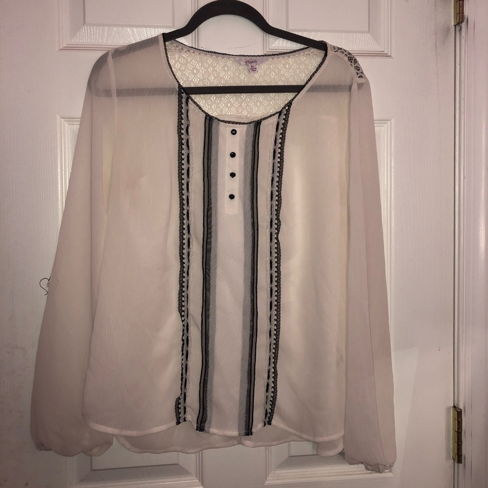 White and black blouse